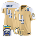 Isiah Canion Jersey #4 Georgia Tech Jackets Pop-Tarts Bowl Stitched Gold