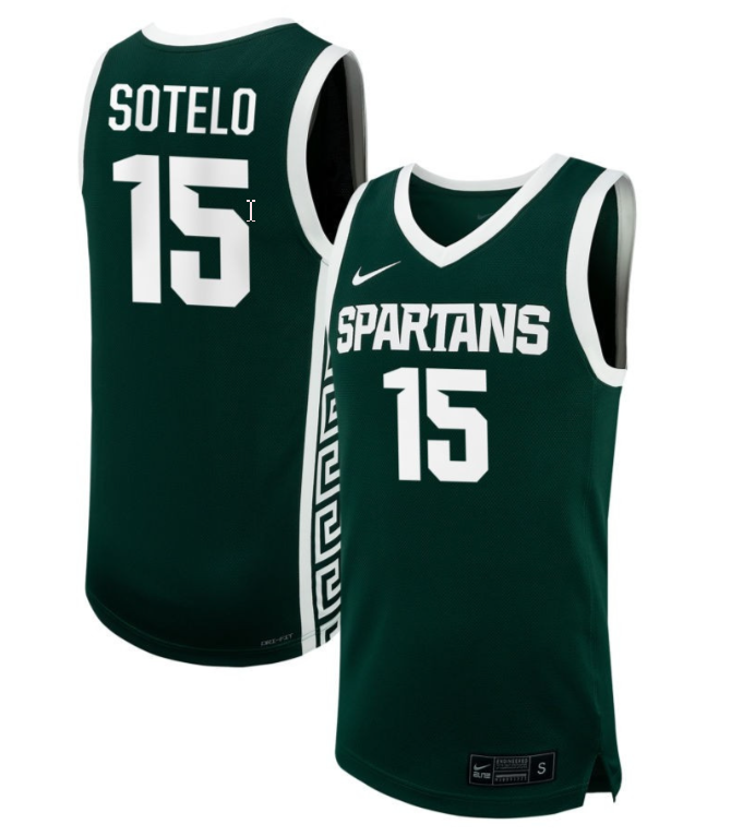 Ines Sotelo Jersey #15 Michigan State Spartans NIL Basketball Green