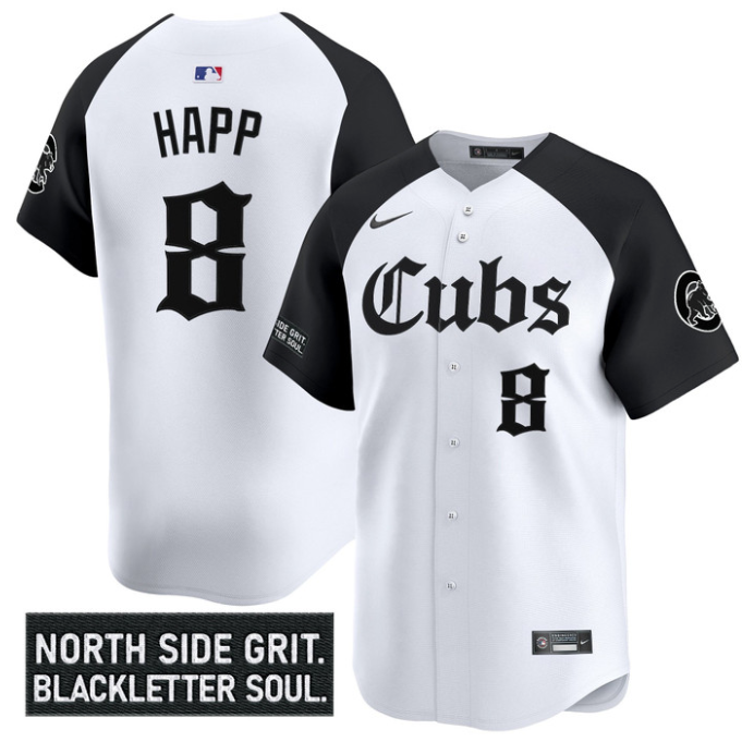 Ian Happ Jersey #8 Chicago Cubs Gothic North Side Edition Vapor Limited Stitched