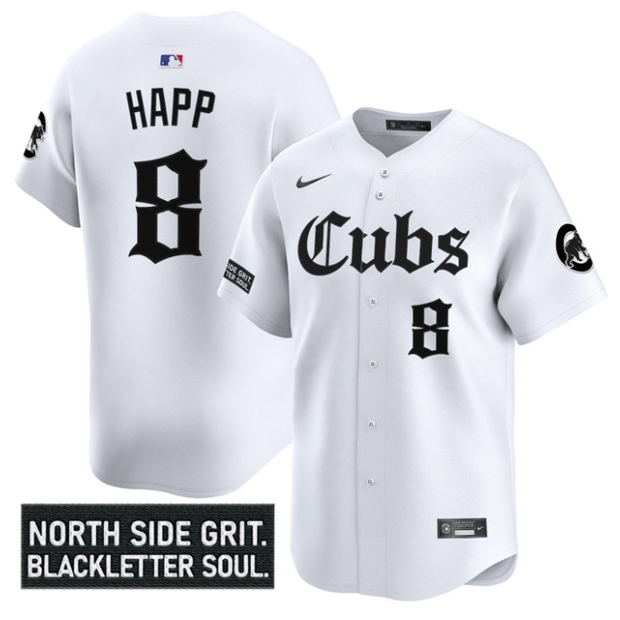 Ian Happ Jersey #8 Chicago Cubs Gothic North Side Edition Vapor Limited Stitched