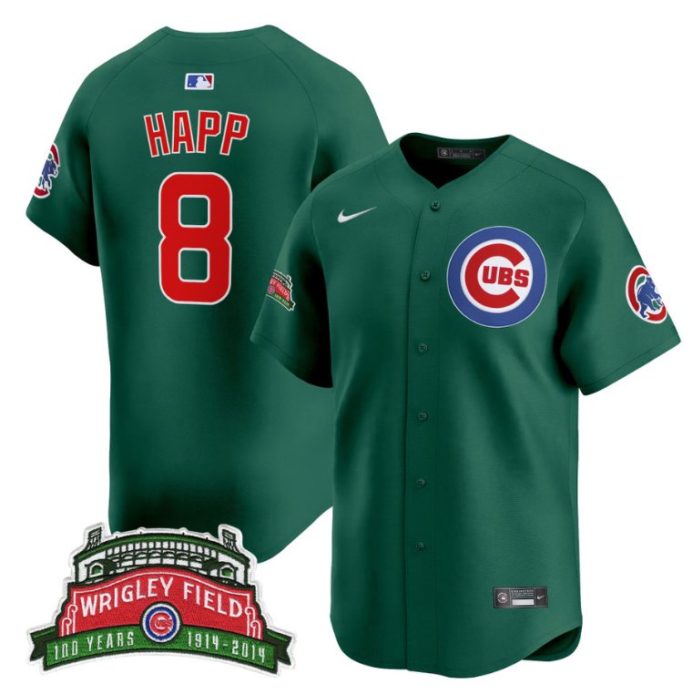 Ian Happ Jersey #8 Chicago Cubs Harry Caray Holy Cow Patch Premier Limited Stitched