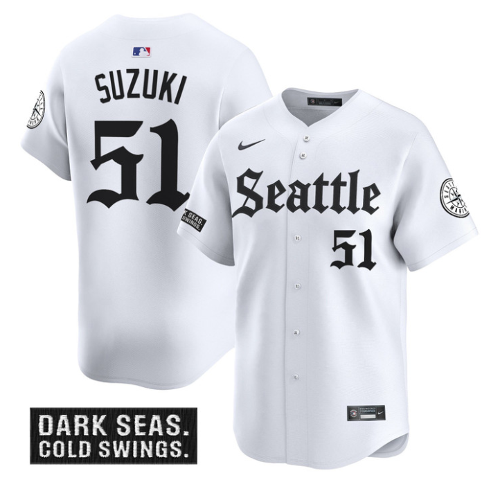 Ichiro Suzuki Jersey #51 Seattle Mariners Deep Sea Gothic Edition Limited Stitched