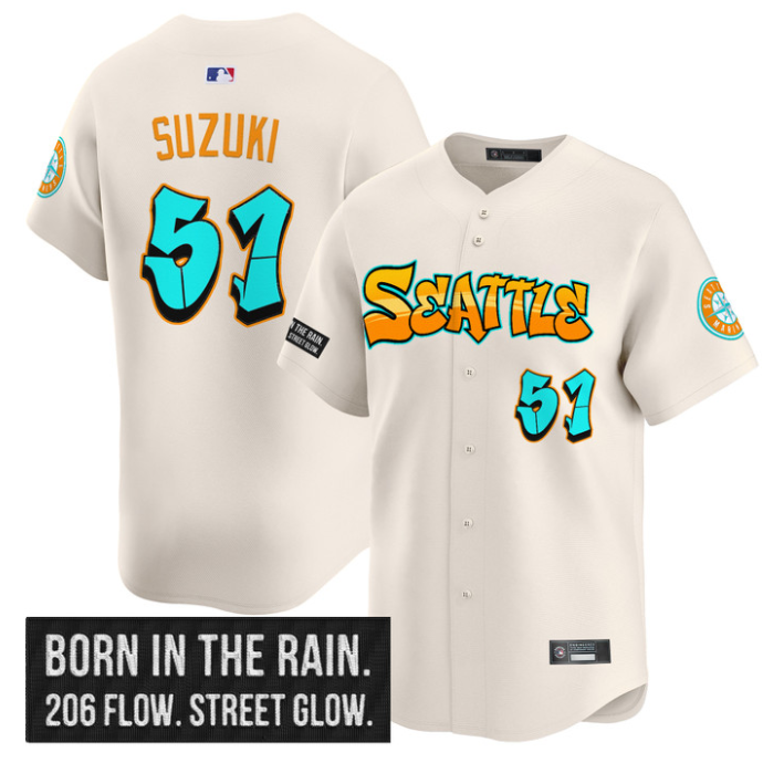 Ichiro Suzuki Jersey #51 Seattle Mariners Graffiti Emerald Drop Edition