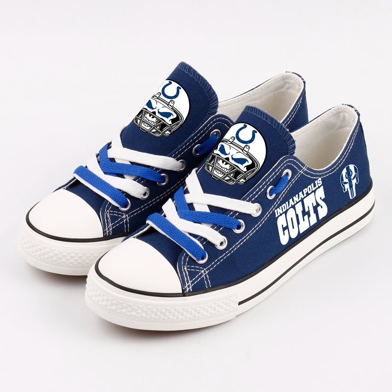 Indianapolis Colts Low Top Canvas Sport Sneakers Shoes For Men Women Fans