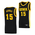 Iowa Hawkeyes Keegan Murray Jersey #15 Black Basketball Jerseys Dri-FIT Swingman