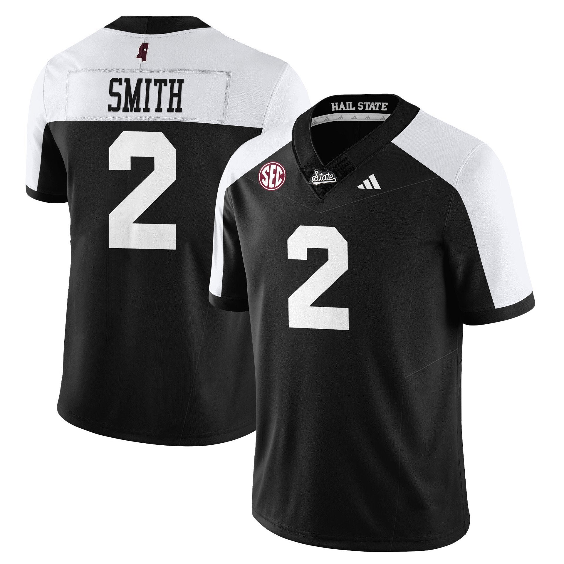Isaac Smith Jersey #2 Mississippi State Football Darkness 2025 Stitched