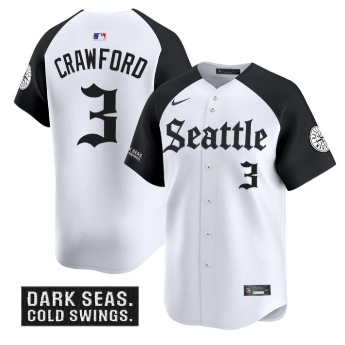 J.P. Crawford Jersey #3 Seattle Mariners Deep Sea Gothic Edition Limited Stitched