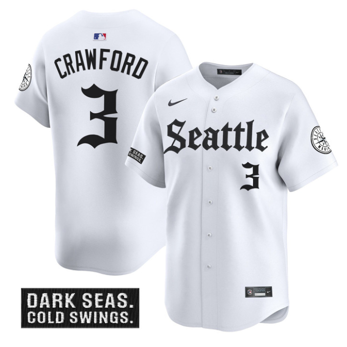 J.P. Crawford Jersey #3 Seattle Mariners Deep Sea Gothic Edition Limited Stitched