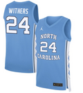 Jaelyn Withers Jersey #24 North Carolina Tar Heels Basketball Blue