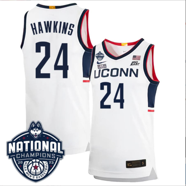 Jordan Hawkins Jersey #24 UConn Huskies 2023 National Champions College Basketball