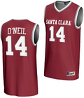 Johnny O'Neil Jersey #14 Santa Clara Broncos Basketball NIL Lightweight Maroon