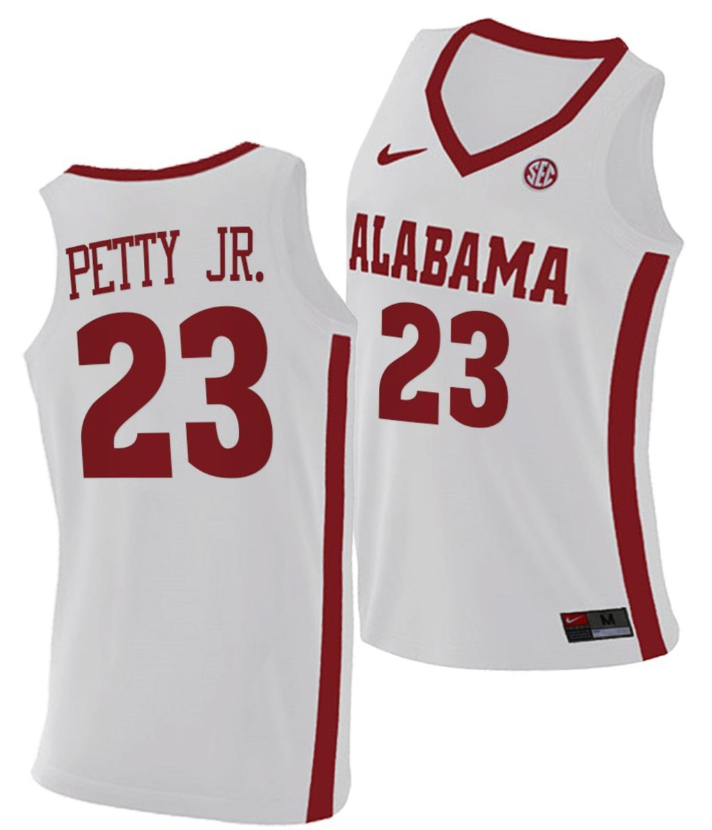John Petty Jr Jersey Alabama Crimson Tide College Basketball Replica White #23