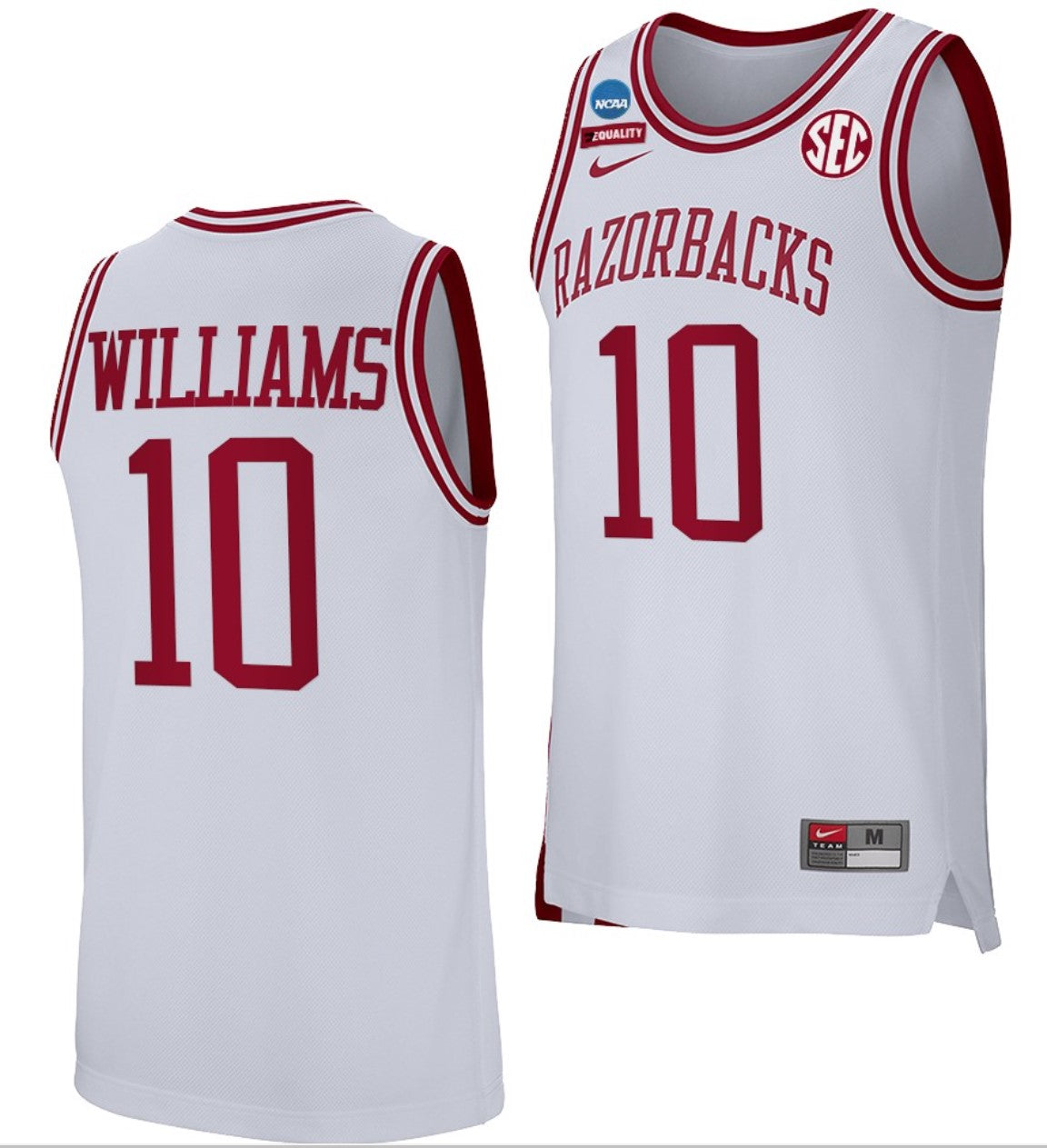 Jaylin Williams Jersey Arkansas Razorbacks College Basketball 2022 NCAA March Madness #10
