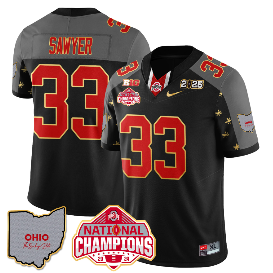 Jack Sawyer Jersey #33 Ohio State National Champions 2025 Patch
