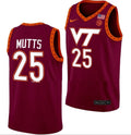 Justyn Mutts Jersey Virginia Tech Hokies College Basketball Swingman Maroon #25