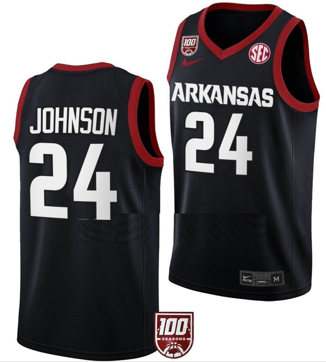 Joe Johnson Jersey Arkansas Razorbacks College Basketball 100 Season #24
