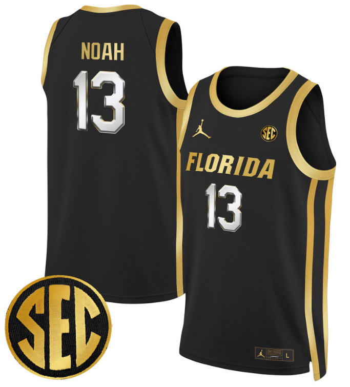 Joakim Noah Jersey #13 Florida Gators Swingman Basketball Stitched Black Gold