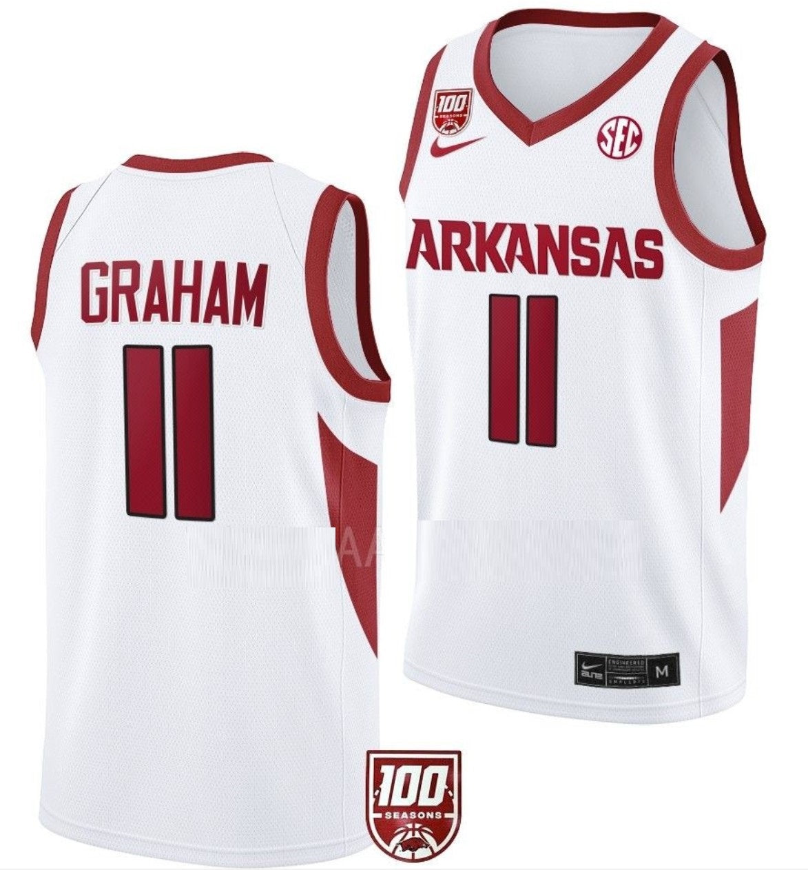 Jalen Graham  Jersey Arkansas Razorbacks College Basketball 100 Season #11