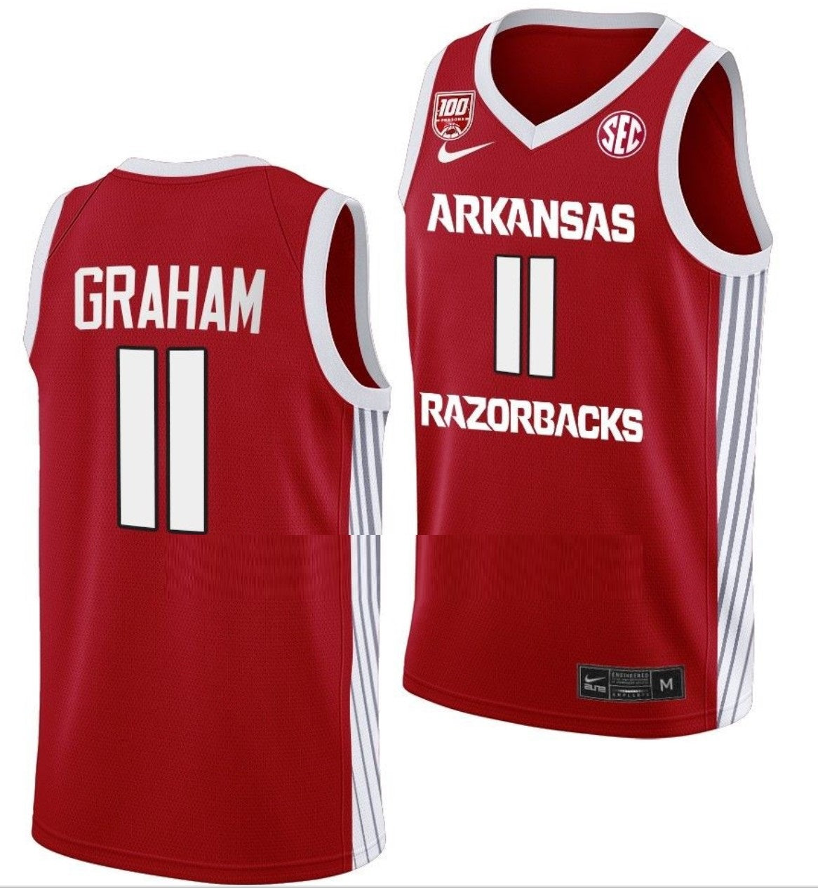 Jalen Graham  Jersey Arkansas Razorbacks College Basketball 100 Season #11