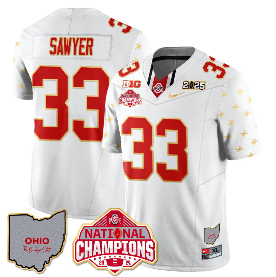 Jack Sawyer Jersey #33 Ohio State National Champions 2025 Patch