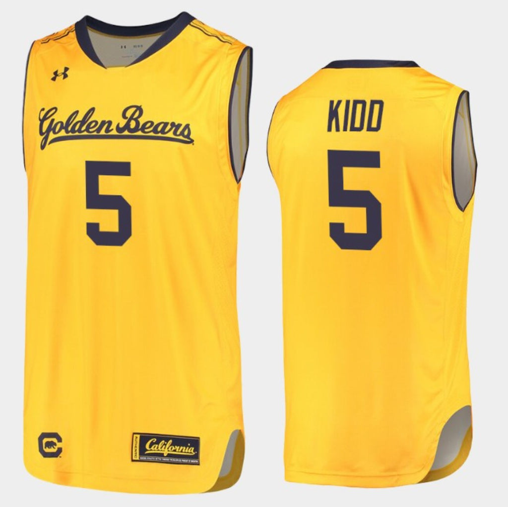 Jason Kidd Jersey California Golden Bears College Basketball Yellow #5