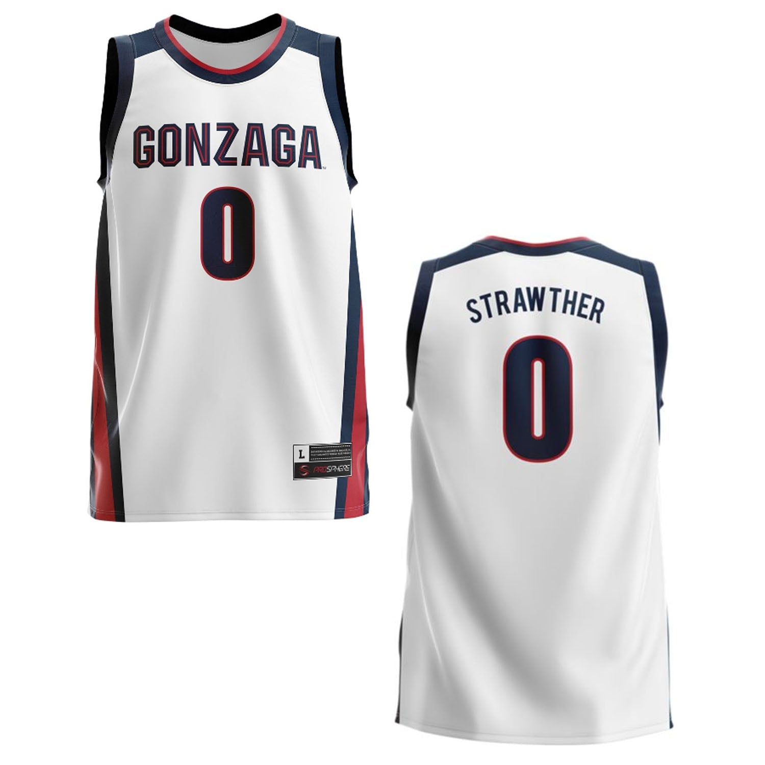 Julian Strawther Jersey Gonzaga Bulldogs College Basketball Navy #01