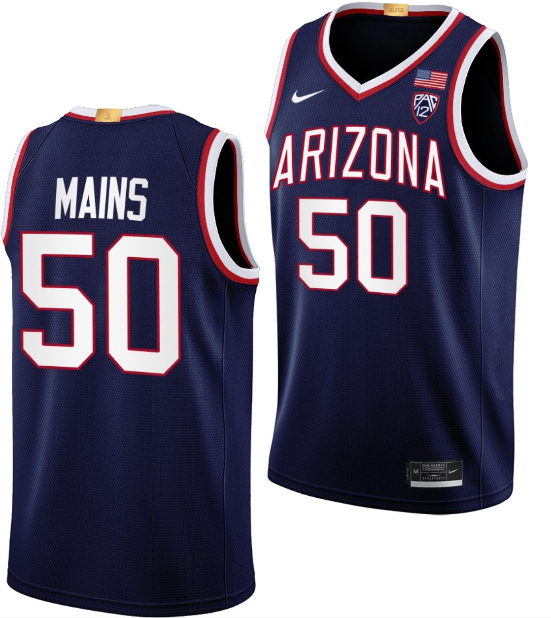 Jordan Mains Jersey Arizona Wildcats College Basketball #50