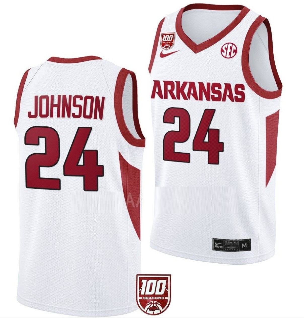 Jordan Walsh Jersey Arkansas Razorbacks College Basketball 100 Season #13
