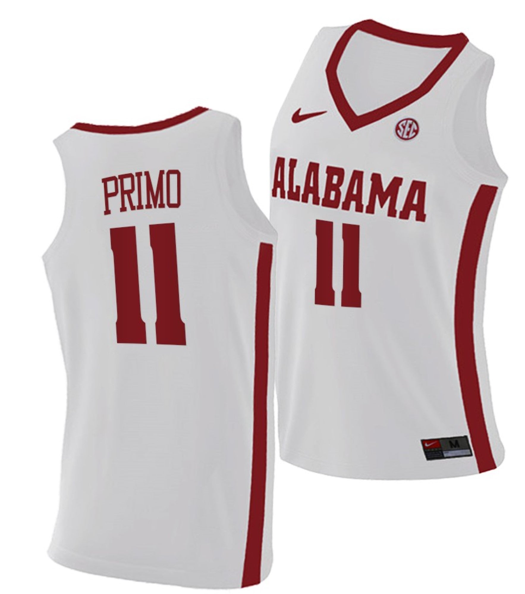 Joshua Primo Jersey Alabama Crimson Tide College Basketball Replica White #11