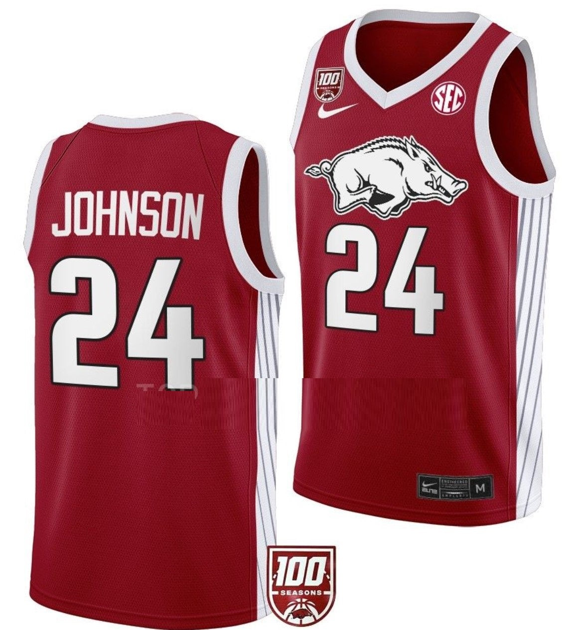 Joe Johnson Jersey Arkansas Razorbacks College Basketball 100 Season #24