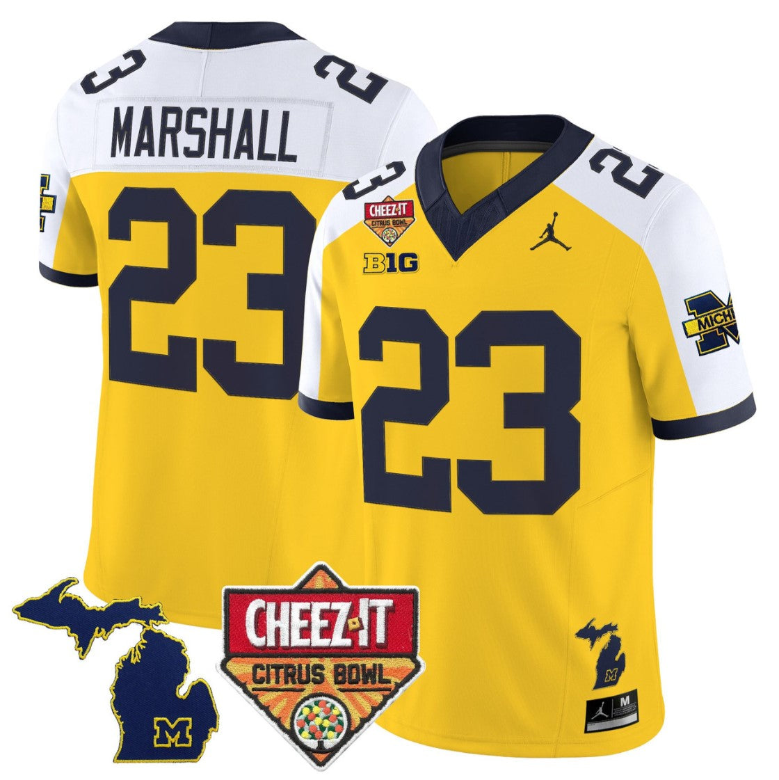 Jordan Marshall Jersey #23 Michigan Wolverines 2025 Cheez-It Citrus Bowl