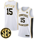 Jahmai Mashack Jersey #15 Tennessee Vols 2024 Swingman Basketball White Gold
