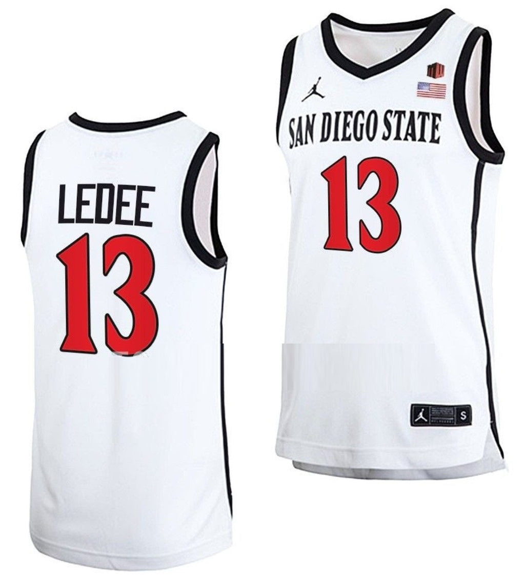 Jaedon LeDee Jersey San Diego State Aztecs College Basketball Red Retro #13