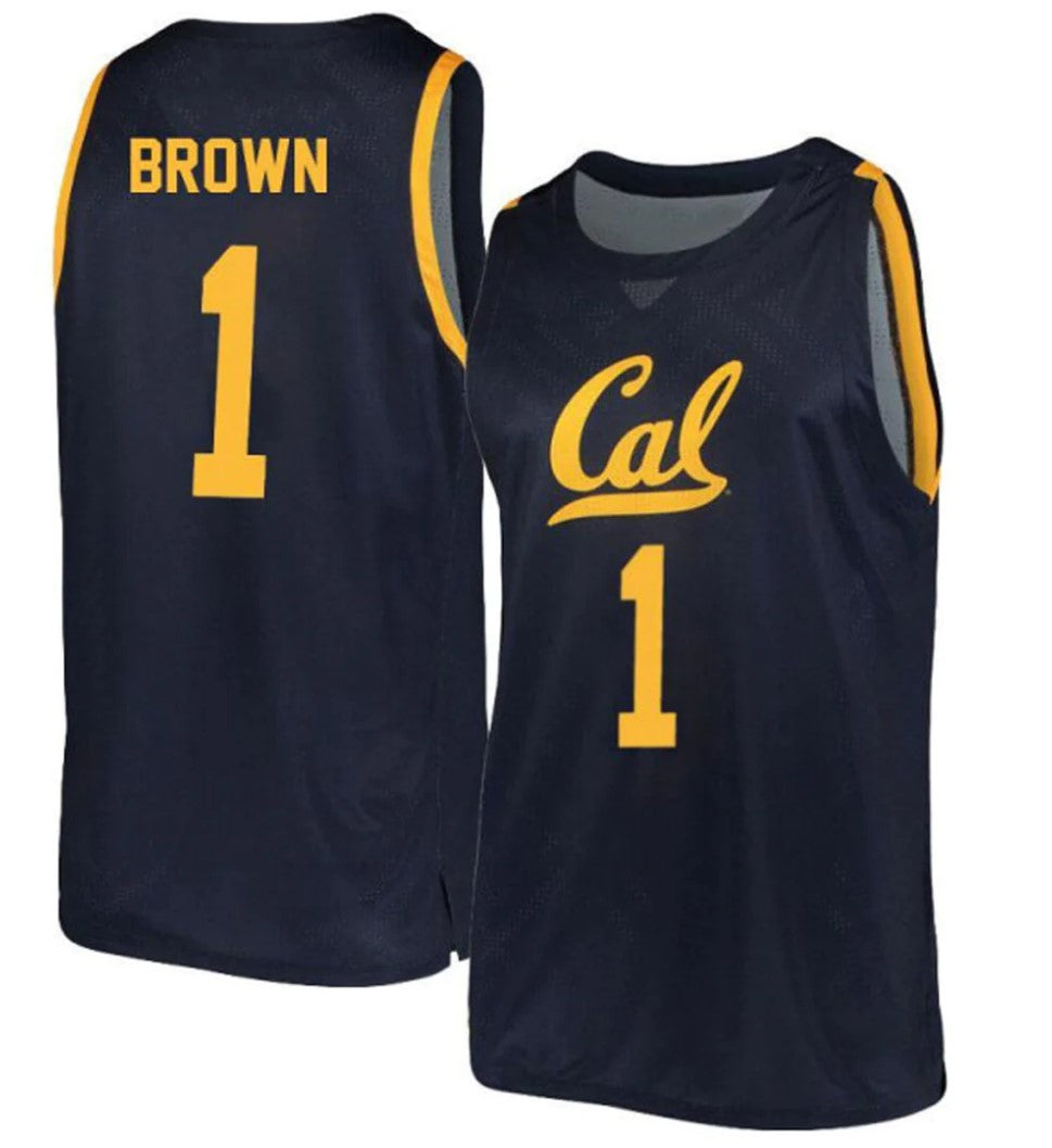 Joel Brown Jersey California Golden Bears College Basketball Navy #1