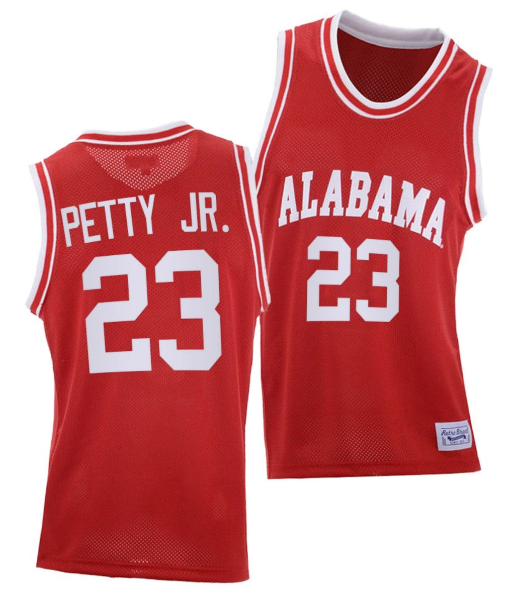 John Petty Jr Jersey Alabama Crimson Tide College Basketball Red Throwback #23