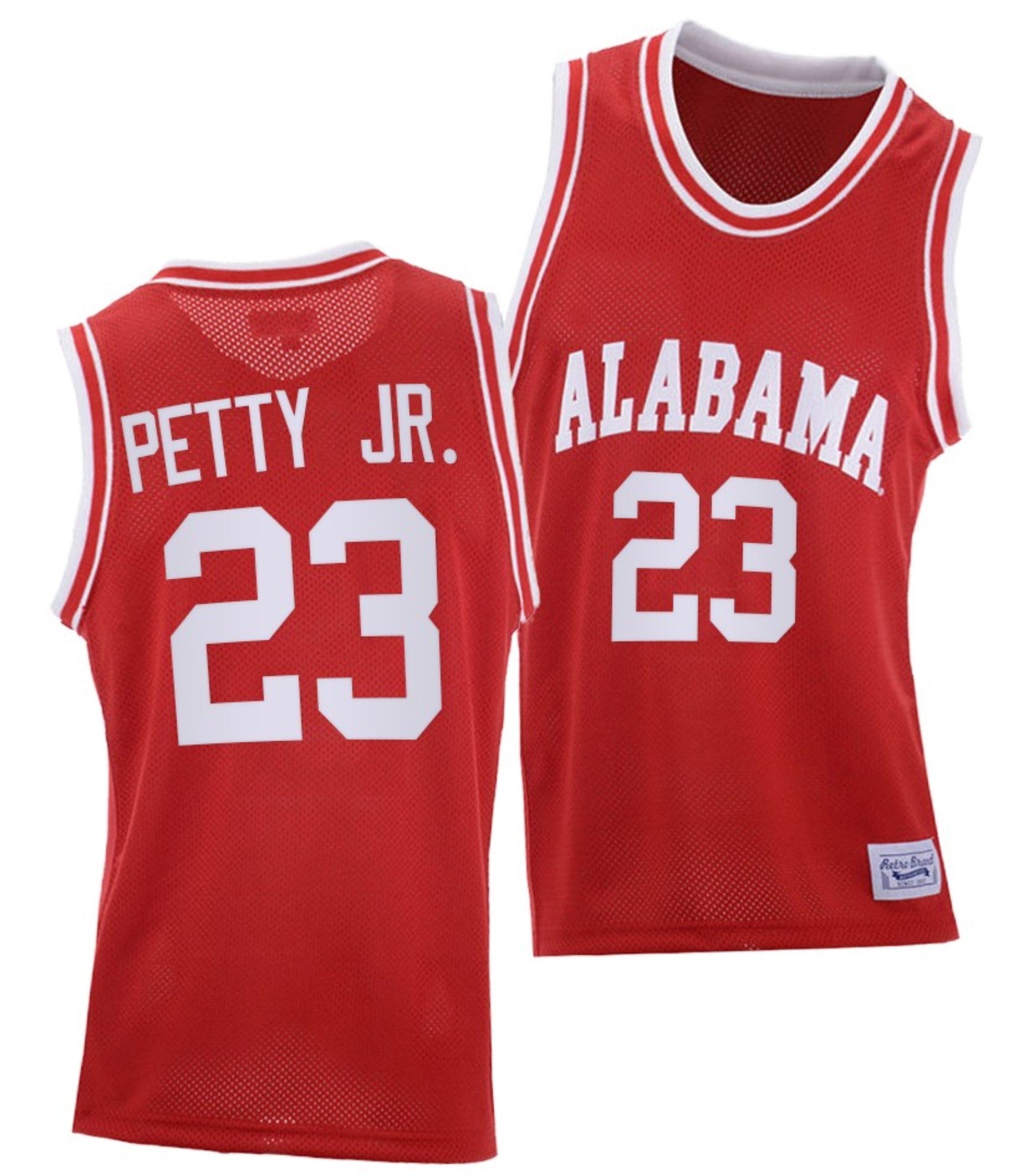 John Petty Jr Jersey Alabama Crimson Tide College Basketball Red Throwback #23