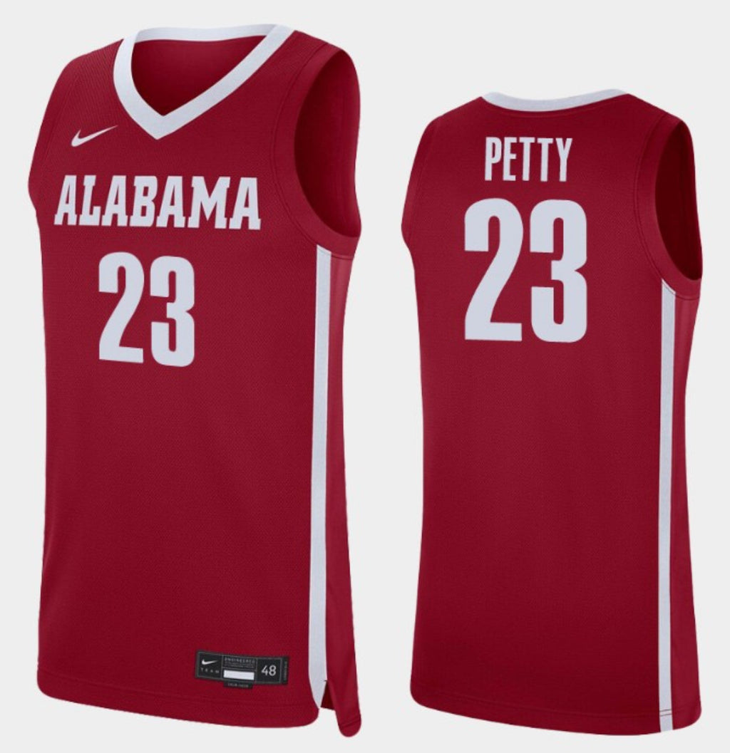 John Petty Jersey Alabama Crimson Tide College Basketball Replica Crimson #23