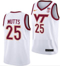 Justyn Mutts Jersey Virginia Tech Hokies College Basketball Swingman White #25