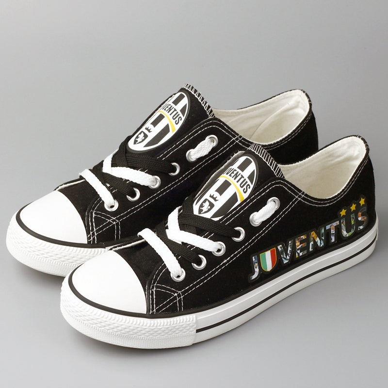 Juventus Low Top Canvas Sport Sneakers Shoes For Men Women Fans