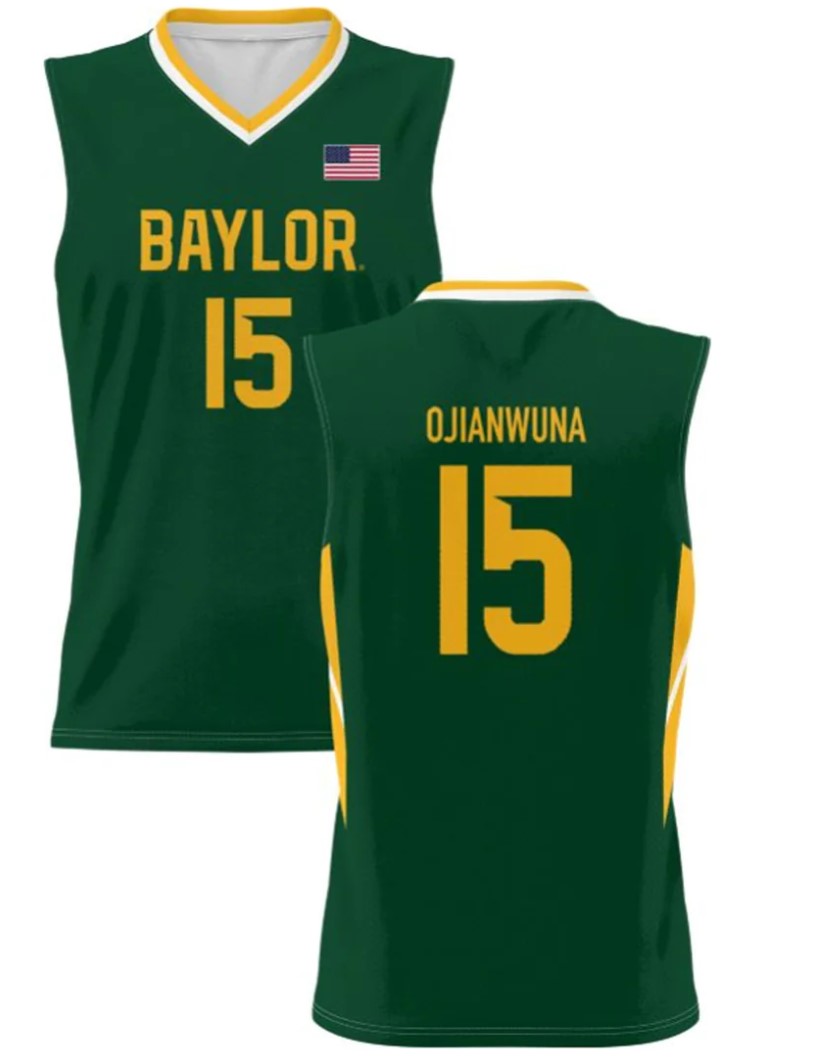 Josh Ojianwuana Jersey Baylor Bears College Basketball Green #15