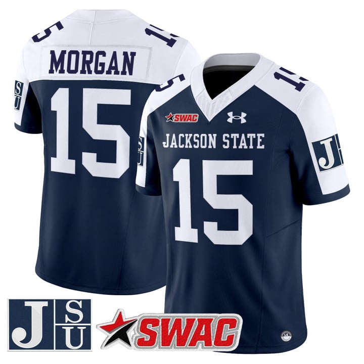 JaCobian Morgan Jersey #15 Jackson State Tigers 2025 Vapor Stitched