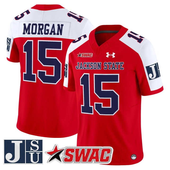 JaCobian Morgan Jersey #15 Jackson State Tigers 2025 Vapor Stitched