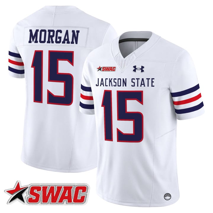 JaCobian Morgan Jersey #15 Jackson State Tigers 2025 Vapor Stitched