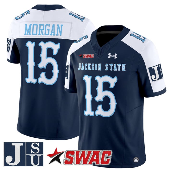 JaCobian Morgan Jersey #15 Jackson State Tigers 2025 Vapor V2 Stitched