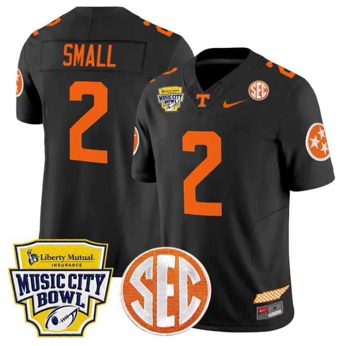 Jabari Small Jersey #2 Tennessee Vols 2025 Music City Bowl Stitched