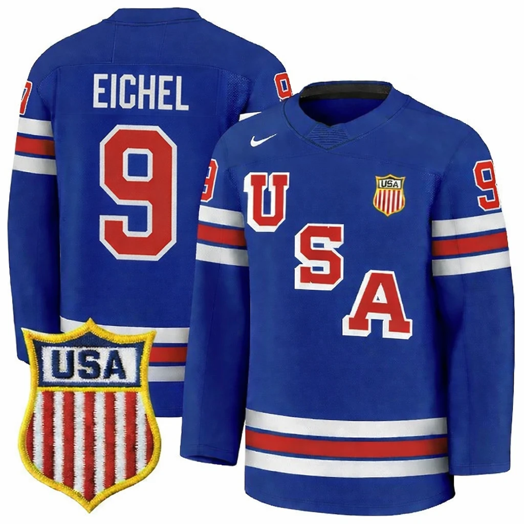 Jack Eichel Jersey #9 Team USA Winter Olympics 2026 Hockey Premium STITCHED Blue