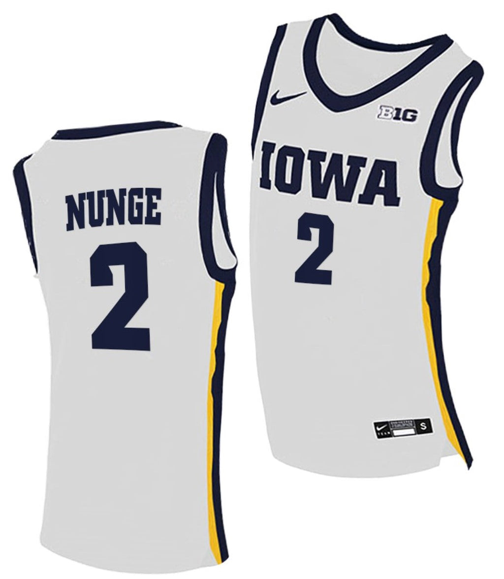 Jack Nunge Jersey Iowa Hawkeyes College Basketball White #2