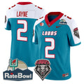 Jack Layne Jersey #2 New Mexico Lobos 2025 Rate Bowl Stitched