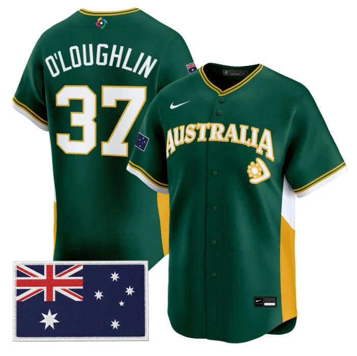 Jack O'Loughlin Jersey #37 Team Australia 2026 World Baseball Stitched
