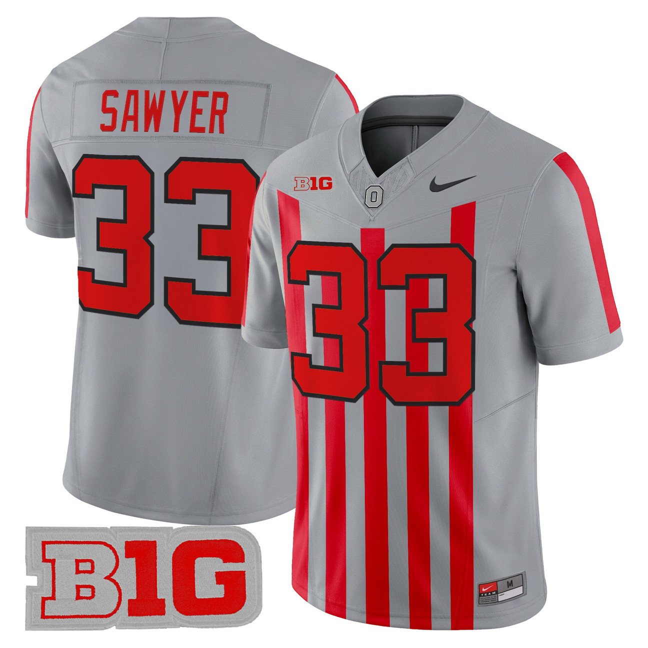 Jack Sawyer Jersey #33 Ohio State Buckeyes Throwback Limited Stitched